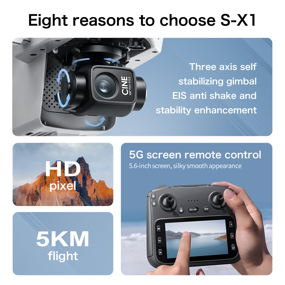 S-X1 MAX GPS-дрон с 3-осевым п – обзор и цена Drone X1 Rc