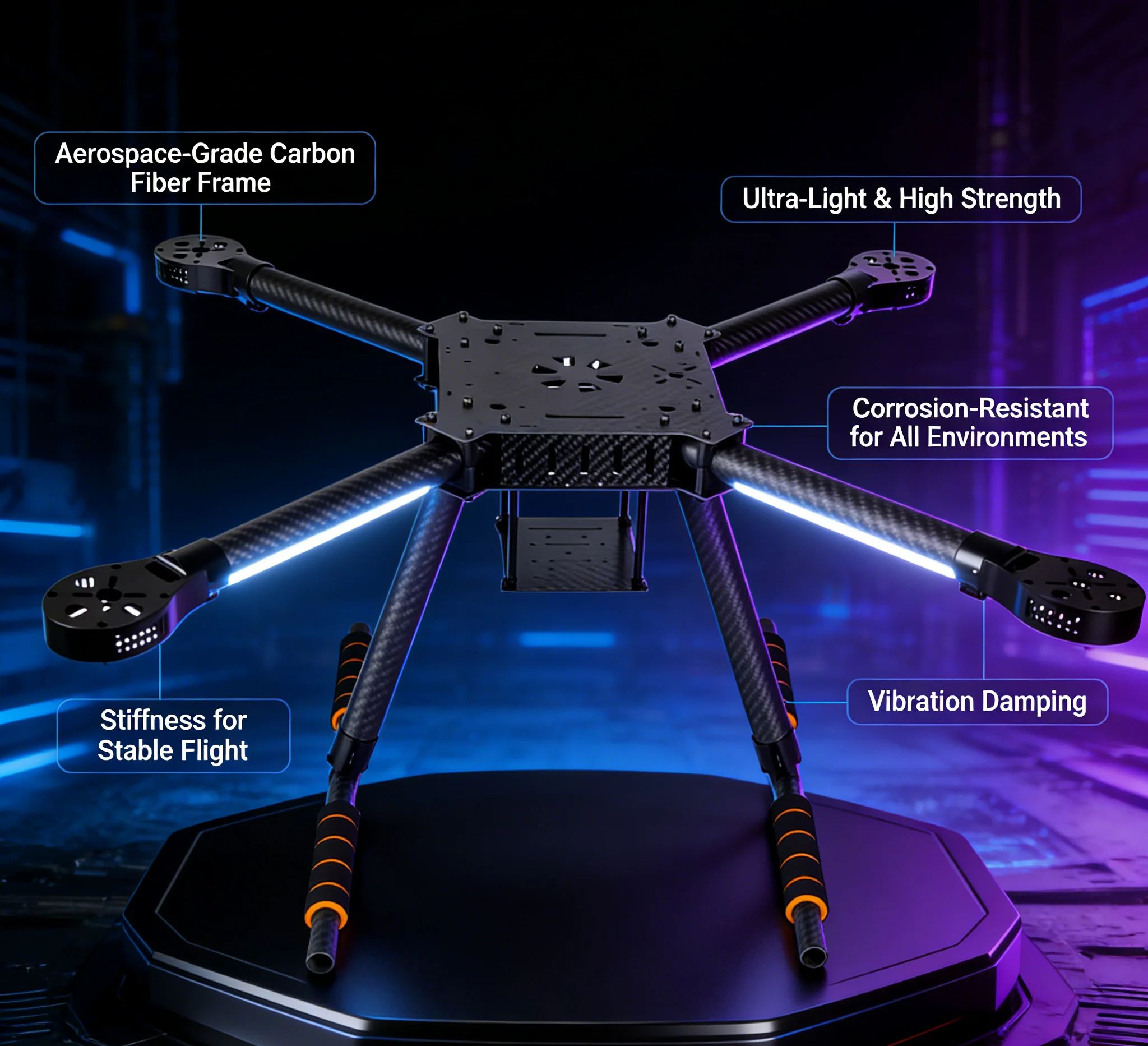 Полностью карбоновая рама для  – обзор и цена Heavy Lift Drone Frame